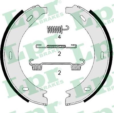 LPR 08740 - Fékpofakészlet, rögzítőfék parts5.com