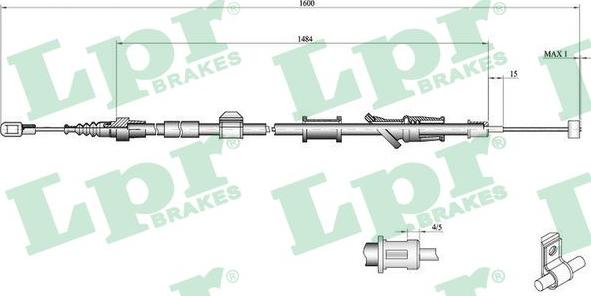 LPR C0921B - Sajla, ručna kočnica parts5.com