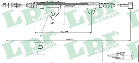 LPR C0504B - Cięgło, hamulec postojowy parts5.com