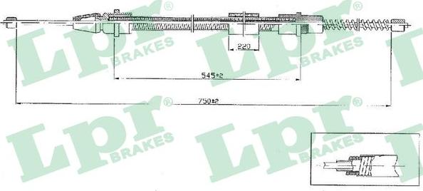 LPR C0634B - Cablu, frana de parcare parts5.com