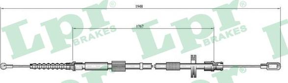 LPR C0050B - Cięgło, hamulec postojowy parts5.com