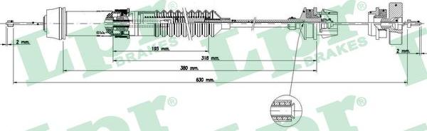 LPR C0162C - Huzal, kuplungműködtetés parts5.com