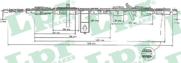 LPR C0319B - Cablu, frana de parcare parts5.com