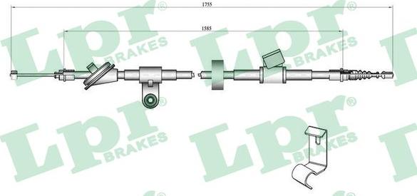 LPR C0758B - Cablu, frana de parcare parts5.com