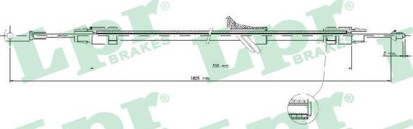 LPR C1695B - Cable, parking brake parts5.com