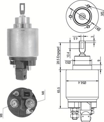 Magneti Marelli 940113050343 - Elektromagnetický spínač, startér parts5.com