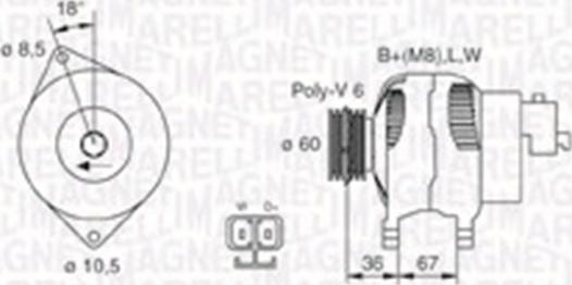 Magneti Marelli 063731521010 - Генератор parts5.com