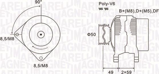 Magneti Marelli 063731147010 - Генератор parts5.com