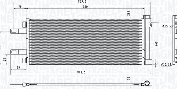 Magneti Marelli 350203623000 - Condensator, climatizare parts5.com