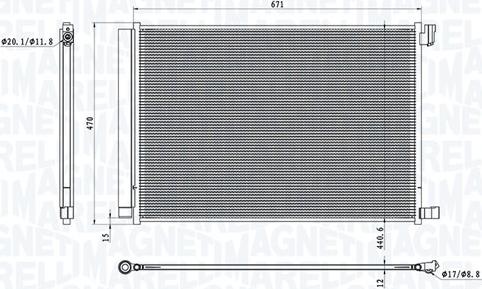 Magneti Marelli 350203101300 - Kondenzator, klima-uređaj parts5.com