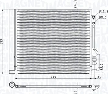 Magneti Marelli 350203854000 - Condensator, climatizare parts5.com