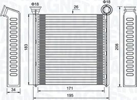 Magneti Marelli 350218448000 - Toplotni izmenevalnik, ogrevanje notranjega prostora parts5.com