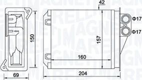 Magneti Marelli 350218481000 - Heat Exchanger, interior heating parts5.com