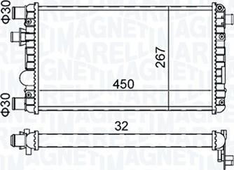 Magneti Marelli 350213191300 - Hladilnik, hlajenje motorja parts5.com