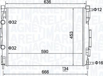 Magneti Marelli 350213153500 - Радиатор, охлаждане на двигателя parts5.com