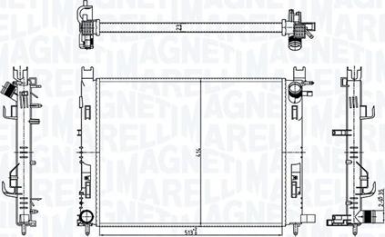 Magneti Marelli 350213182100 - Chłodnica, układ chłodzenia silnika parts5.com