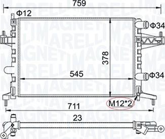 Magneti Marelli 350213829000 - Radiator, engine cooling parts5.com