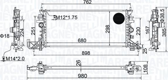 Magneti Marelli 350213206700 - Radiator, engine cooling parts5.com