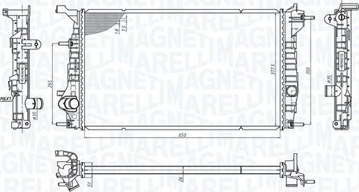 Magneti Marelli 350213200600 - Радиатор, охлаждение двигателя parts5.com