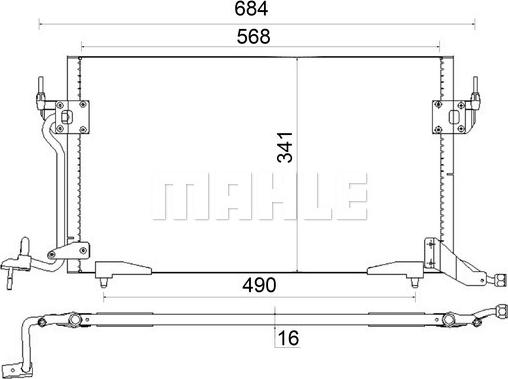 MAHLE AC 182 001S - Συμπυκνωτής, σύστ. κλιματισμού parts5.com