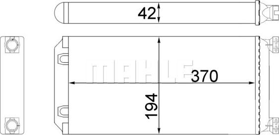 MAHLE AH 130 000S - Wärmetauscher, Innenraumheizung parts5.com