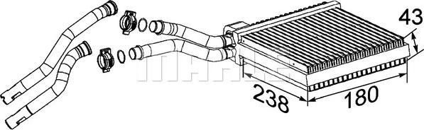 MAHLE AH 200 000P - Heat Exchanger, interior heating parts5.com