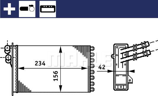 MAHLE AH 72 000S - Schimbator caldura, incalzire habitaclu parts5.com