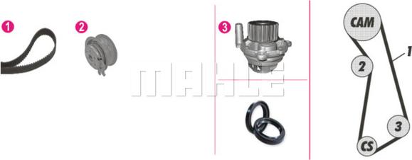 MAHLE CPK 12 000P - Vízpumpa + fogasszíj készlet parts5.com