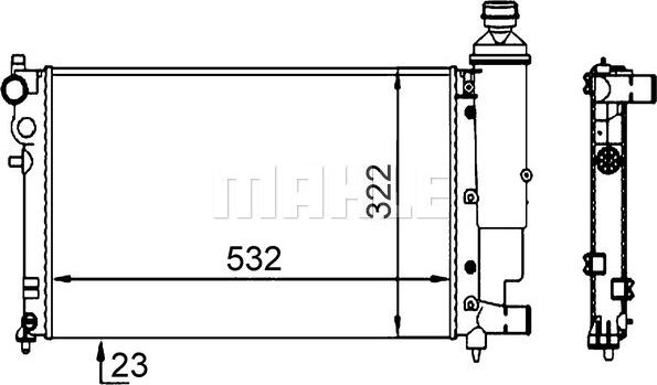 MAHLE CR 91 000S - Jäähdytin,moottorin jäähdytys parts5.com