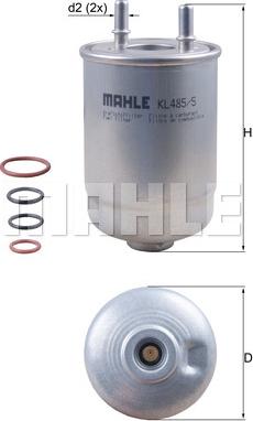 MAHLE KL 485/5D - Yakıt filtresi parts5.com