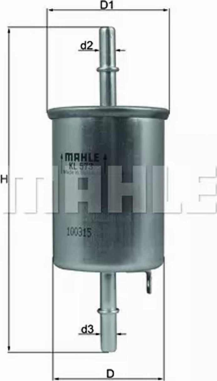 MAHLE KL 573 - Filtru combustibil parts5.com