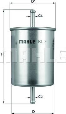 MAHLE KL 2 - Filtro combustible parts5.com