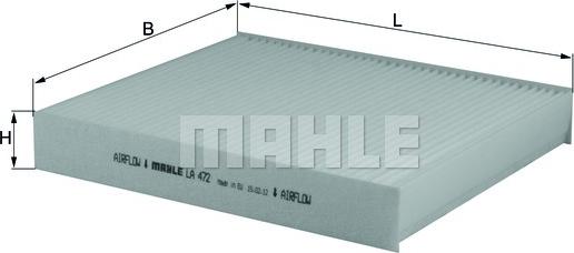 MAHLE LA 472 - Φίλτρο, αέρας εσωτερικού χώρου parts5.com