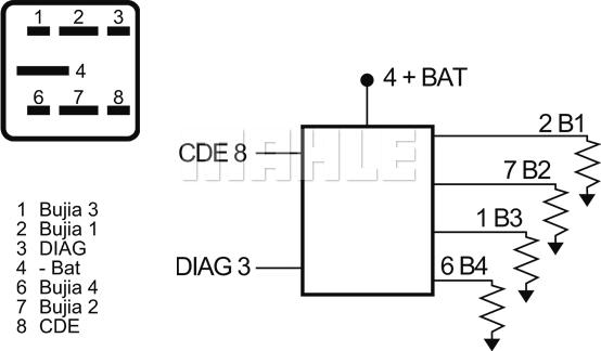 MAHLE MHG 1 - Εγκέφαλος, χρόνος προθέρμανσης parts5.com