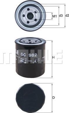 MAHLE OC 982 - Ölfilter parts5.com