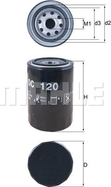 MAHLE OC 120 - Oil Filter parts5.com