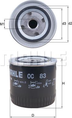 MAHLE OC 83 - Ölfilter parts5.com