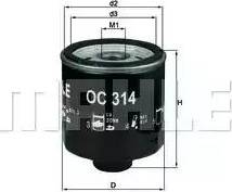 MAHLE OC 314 - Oil Filter parts5.com