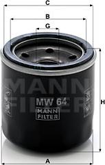 Mann-Filter MW 64 - Öljynsuodatin parts5.com