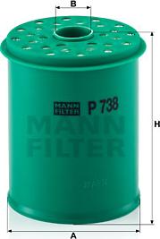 Mann-Filter P 738 x - Polttoainesuodatin parts5.com