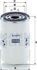 Mann-Filter W 940/51 - Filtru, sistem hidraulic primar parts5.com