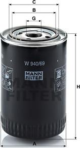 Mann-Filter W 940/69 - Oil Filter parts5.com