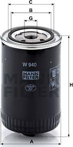 Mann-Filter W 940 (10) - Filtar za ulje parts5.com