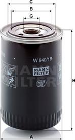 Mann-Filter W 940/18 - Φίλτρο λαδιού parts5.com