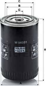 Mann-Filter W 940/81 - Filtre à huile parts5.com