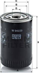 Mann-Filter W 940/29 - Filtru ulei parts5.com