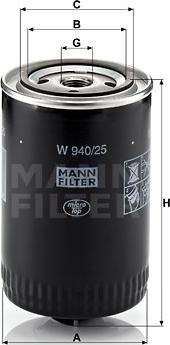 Mann-Filter W 940/25 - Φίλτρο λαδιού parts5.com