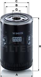 Mann-Filter W 940/26 - Filtru ulei parts5.com