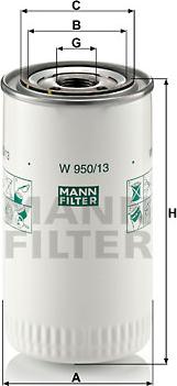 Mann-Filter W 950/13 - Filtro de aceite parts5.com