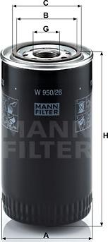 Mann-Filter W 950/26 - Filtru ulei parts5.com